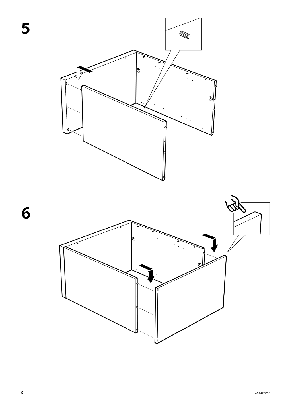 Assembly instructions for IKEA Tonstad cabinet with doors off white | Page 8 - IKEA TONSTAD storage combination w sliding doors 395.717.63