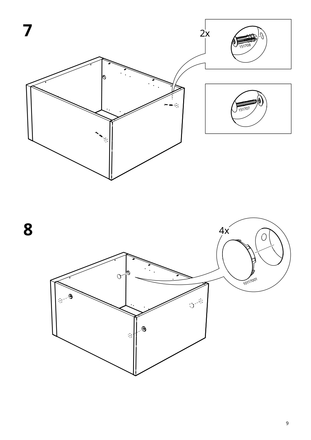 Assembly instructions for IKEA Tonstad cabinet with doors off white | Page 9 - IKEA TONSTAD storage combination w sliding doors 395.717.63