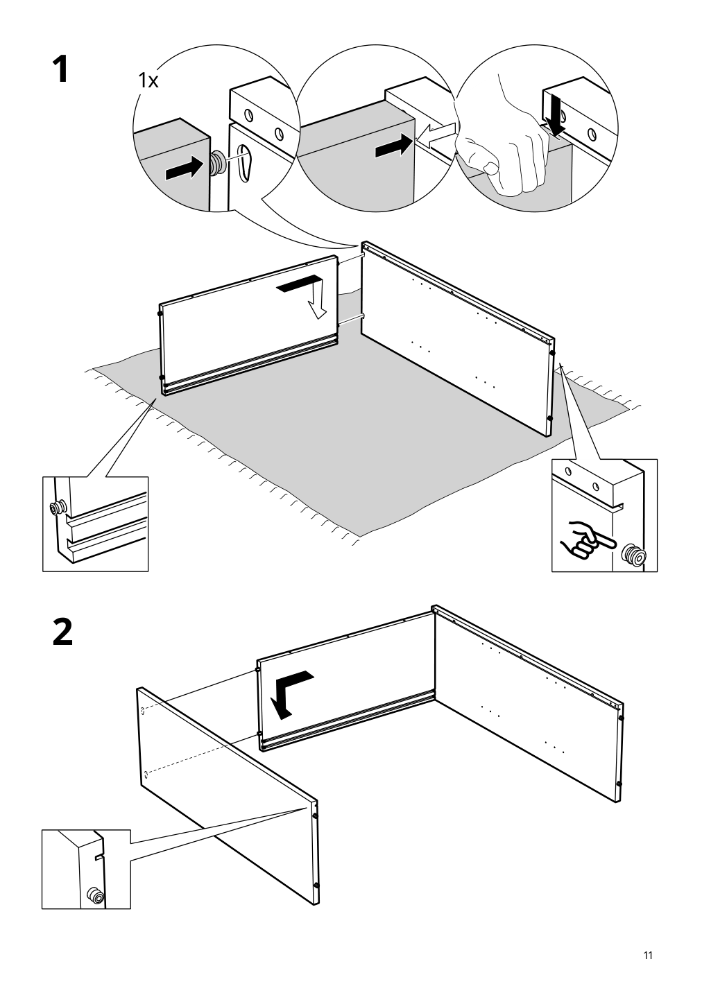 Assembly instructions for IKEA Tonstad cabinet with sliding doors off white | Page 11 - IKEA TONSTAD storage combination w sliding doors 395.717.63