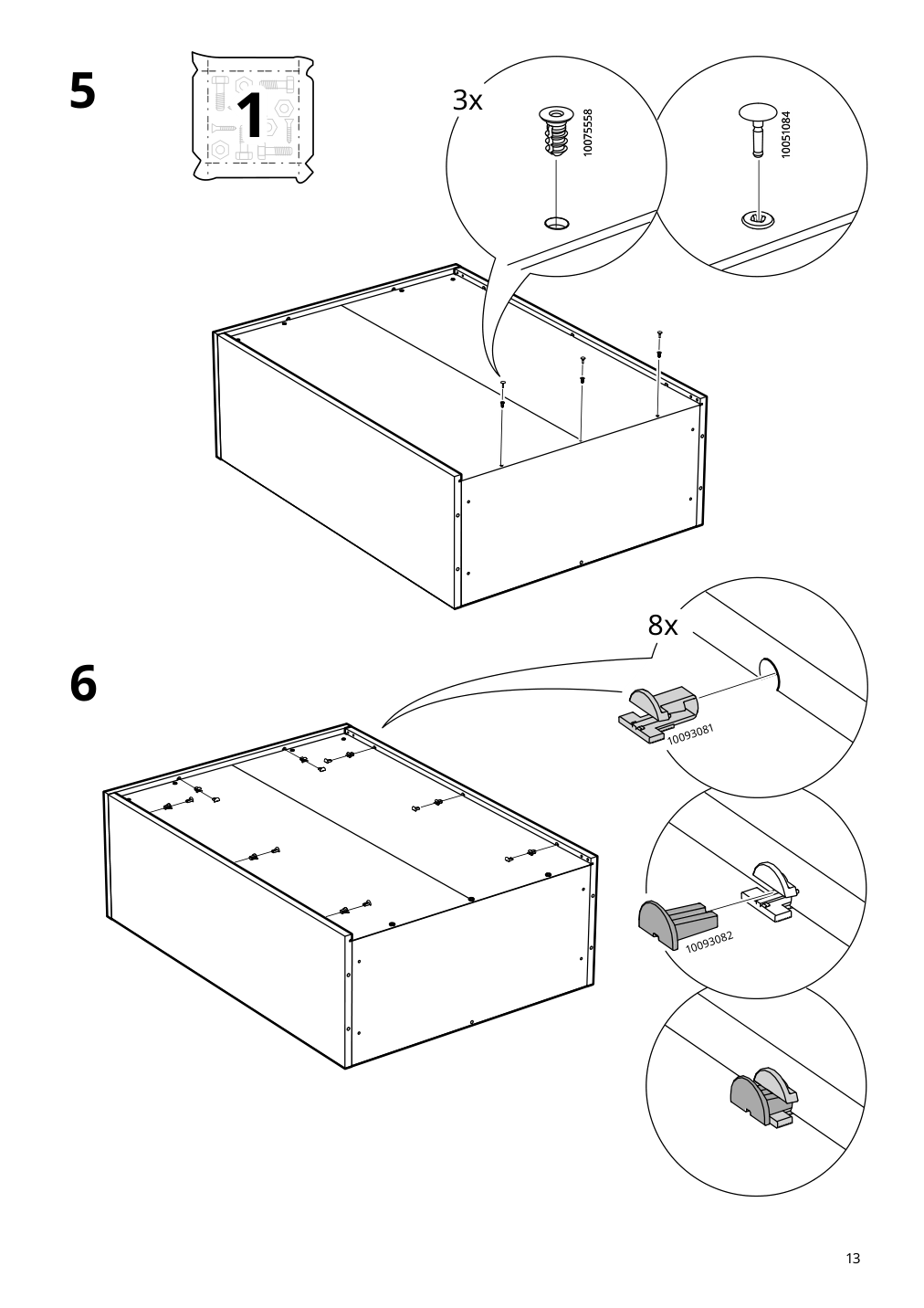 Assembly instructions for IKEA Tonstad cabinet with sliding doors off white | Page 13 - IKEA TONSTAD storage combination w sliding doors 395.717.63