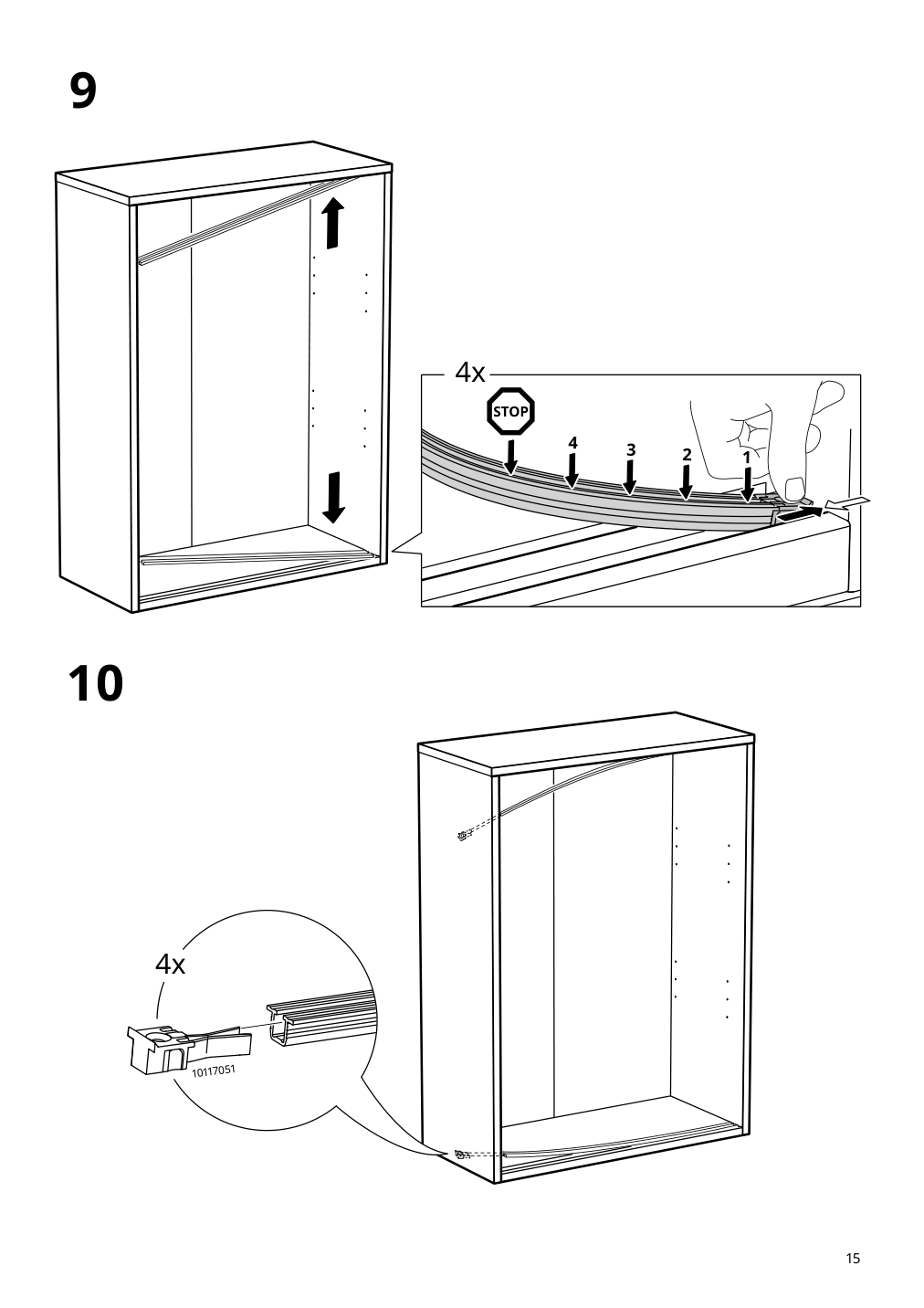 Assembly instructions for IKEA Tonstad cabinet with sliding doors off white | Page 15 - IKEA TONSTAD storage combination w sliding doors 395.717.63