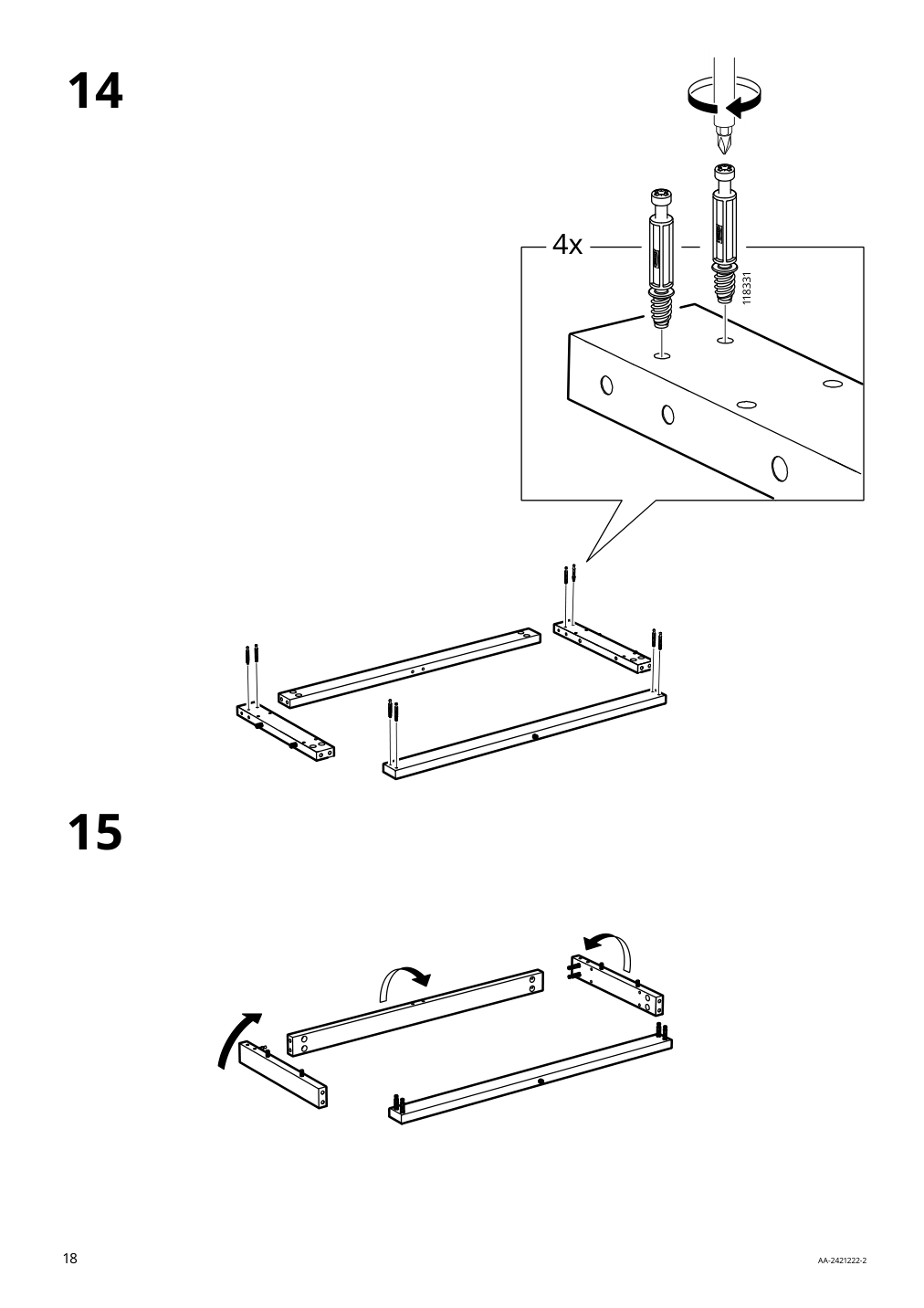 Assembly instructions for IKEA Tonstad cabinet with sliding doors off white | Page 18 - IKEA TONSTAD storage combination w sliding doors 395.717.63