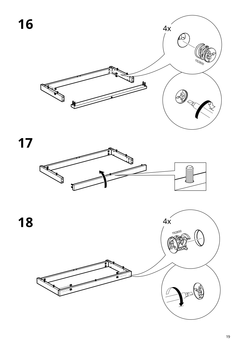 Assembly instructions for IKEA Tonstad cabinet with sliding doors off white | Page 19 - IKEA TONSTAD storage combination w sliding doors 395.717.63