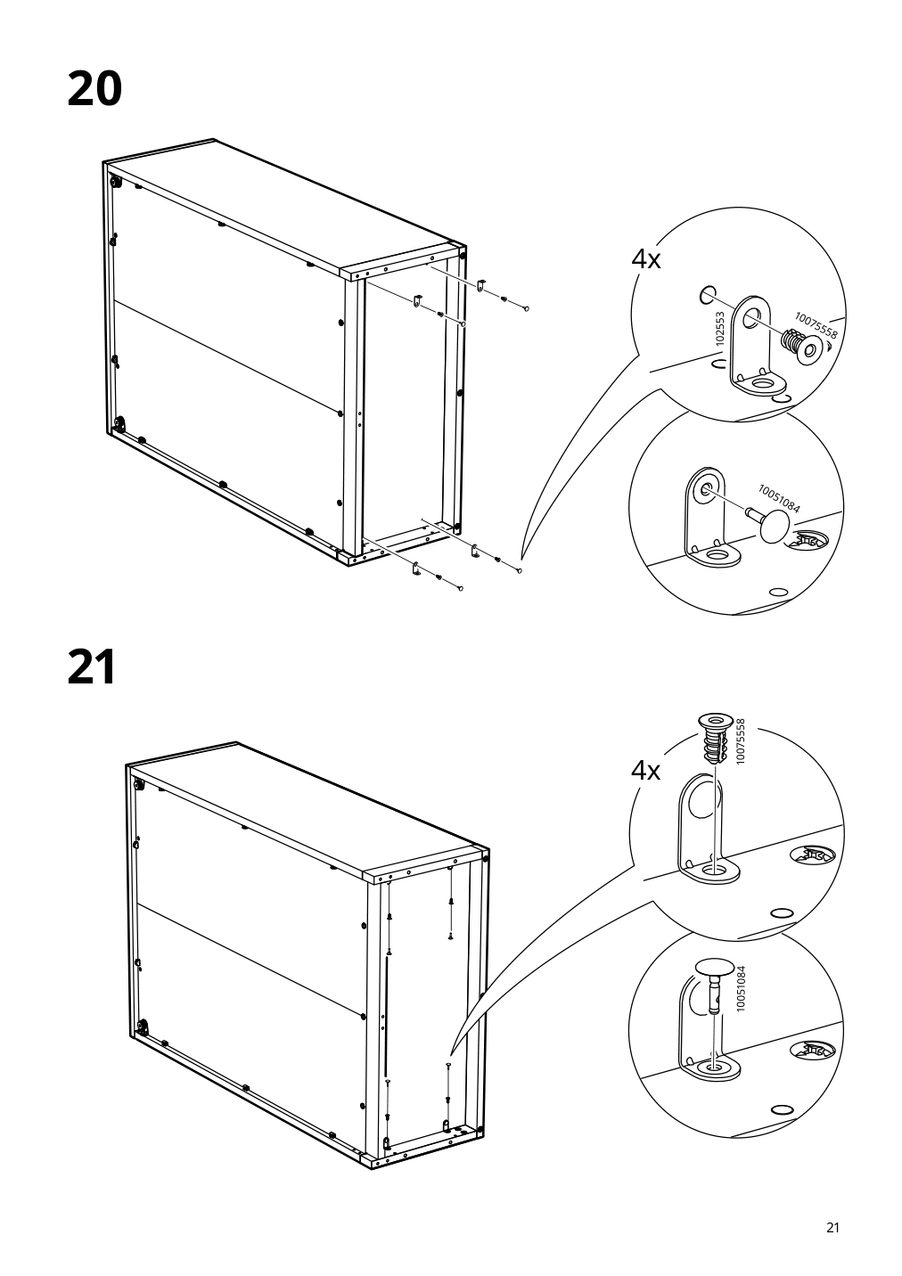 Assembly instructions for IKEA Tonstad cabinet with sliding doors off white | Page 21 - IKEA TONSTAD storage combination w sliding doors 395.717.63