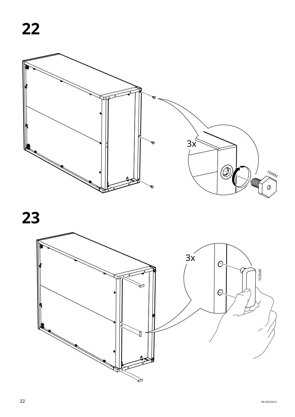 Assembly instructions for IKEA Tonstad cabinet with sliding doors off white | Page 22 - IKEA TONSTAD storage combination w sliding doors 395.717.63