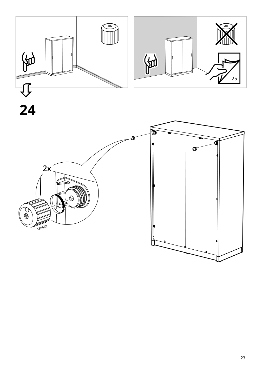 Assembly instructions for IKEA Tonstad cabinet with sliding doors off white | Page 23 - IKEA TONSTAD storage combination w sliding doors 395.717.63