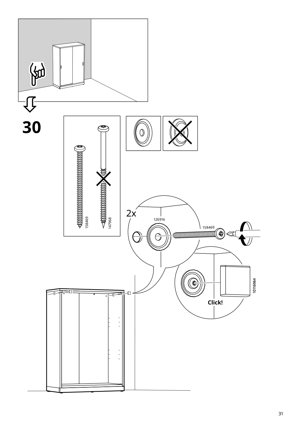 Assembly instructions for IKEA Tonstad cabinet with sliding doors off white | Page 31 - IKEA TONSTAD storage combination w sliding doors 395.717.63