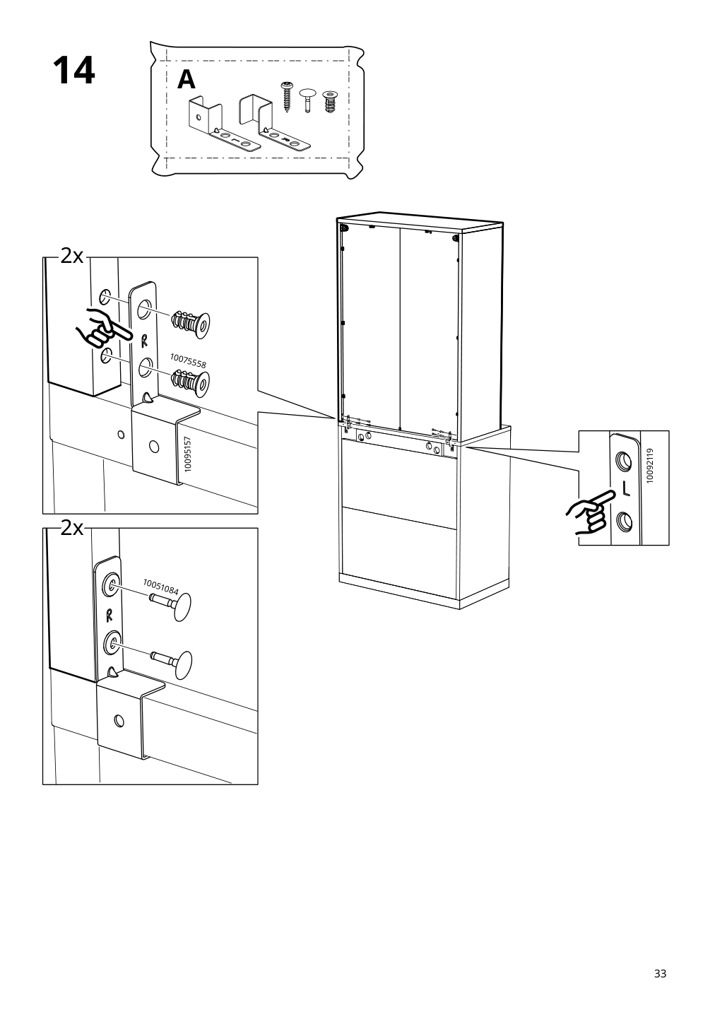 Assembly instructions for IKEA Tonstad cabinet with sliding doors off white | Page 33 - IKEA TONSTAD storage combination w sliding doors 395.717.63