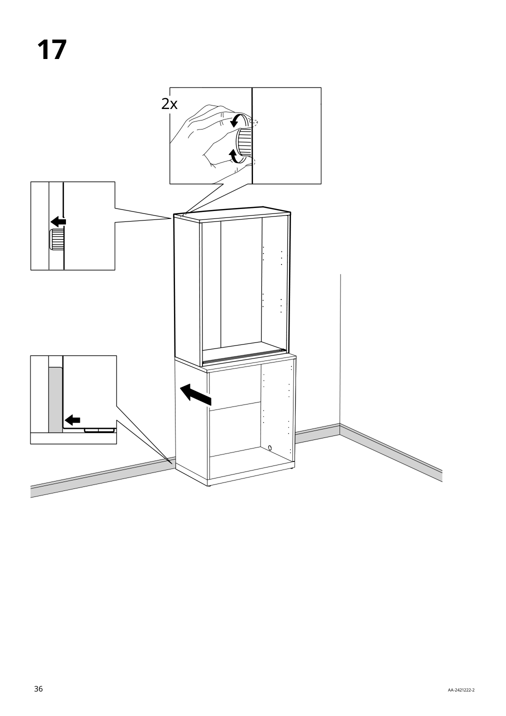 Assembly instructions for IKEA Tonstad cabinet with sliding doors off white | Page 36 - IKEA TONSTAD storage combination w sliding doors 395.717.63