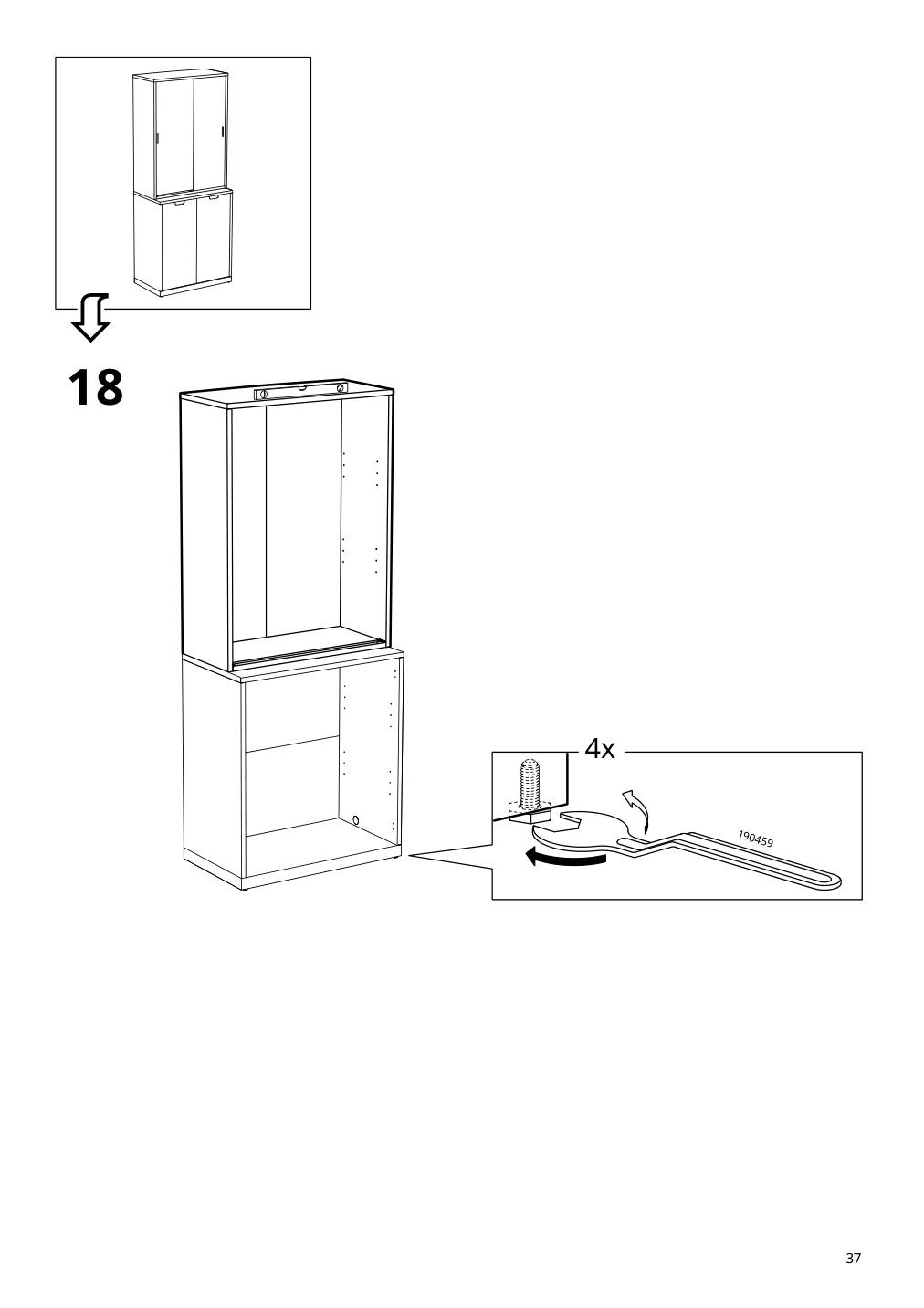 Assembly instructions for IKEA Tonstad cabinet with sliding doors off white | Page 37 - IKEA TONSTAD storage combination w sliding doors 395.717.63