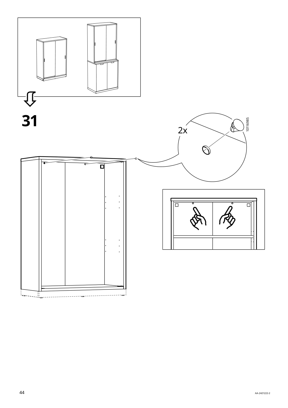 Assembly instructions for IKEA Tonstad cabinet with sliding doors off white | Page 44 - IKEA TONSTAD storage combination w sliding doors 395.717.63