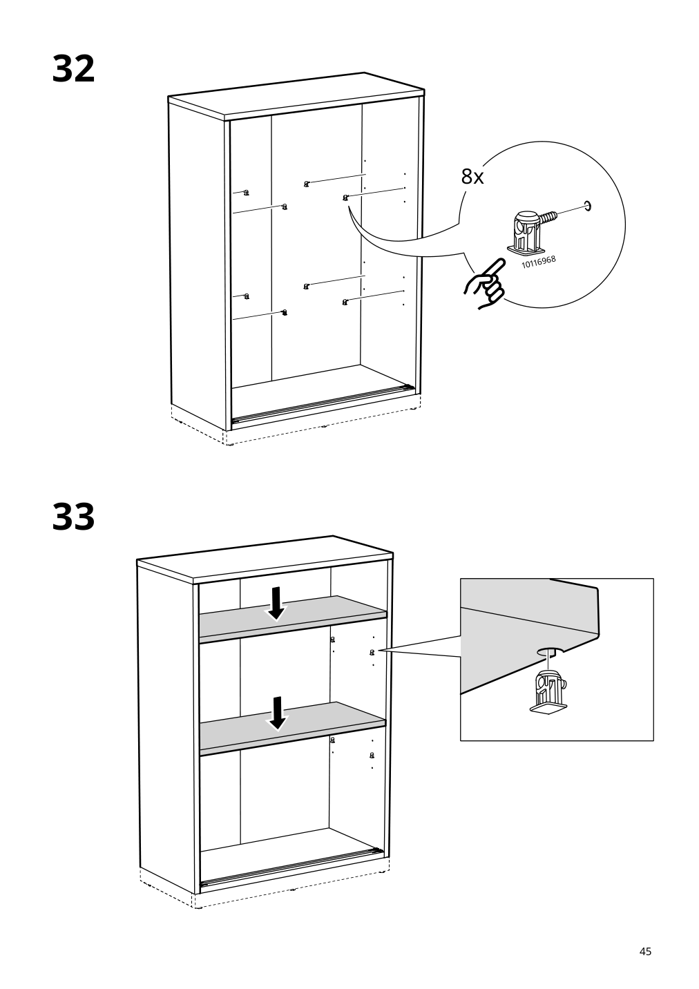 Assembly instructions for IKEA Tonstad cabinet with sliding doors off white | Page 45 - IKEA TONSTAD storage combination w sliding doors 395.717.63