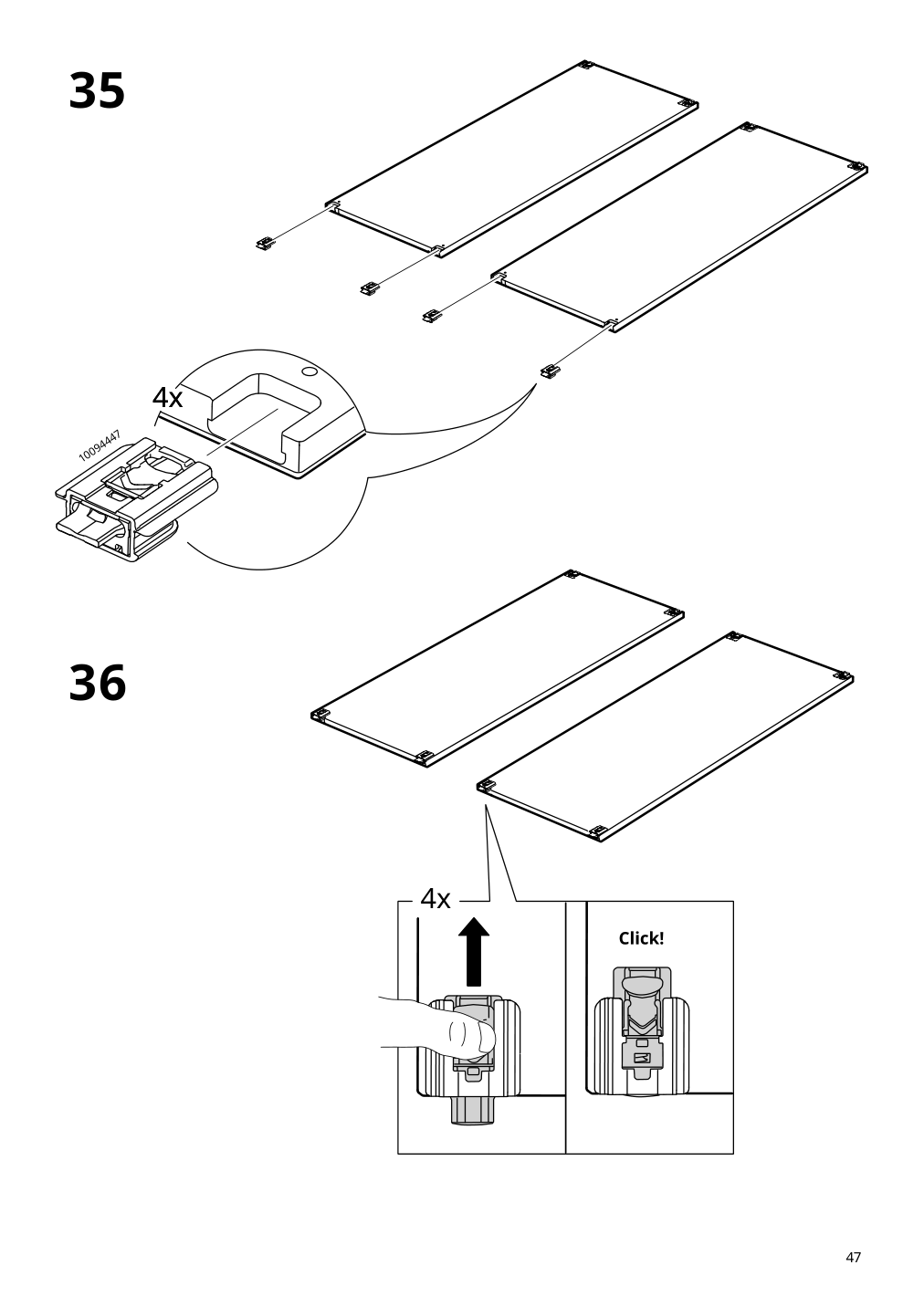 Assembly instructions for IKEA Tonstad cabinet with sliding doors off white | Page 47 - IKEA TONSTAD storage combination w sliding doors 395.717.63