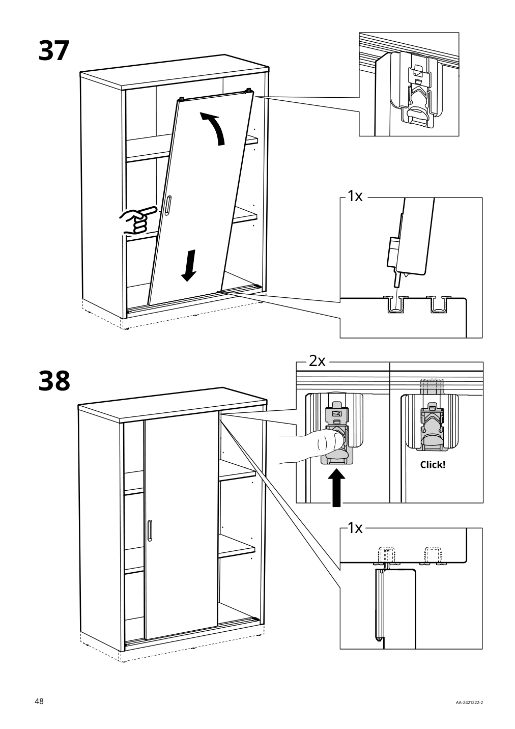 Assembly instructions for IKEA Tonstad cabinet with sliding doors off white | Page 48 - IKEA TONSTAD storage combination w sliding doors 395.717.63