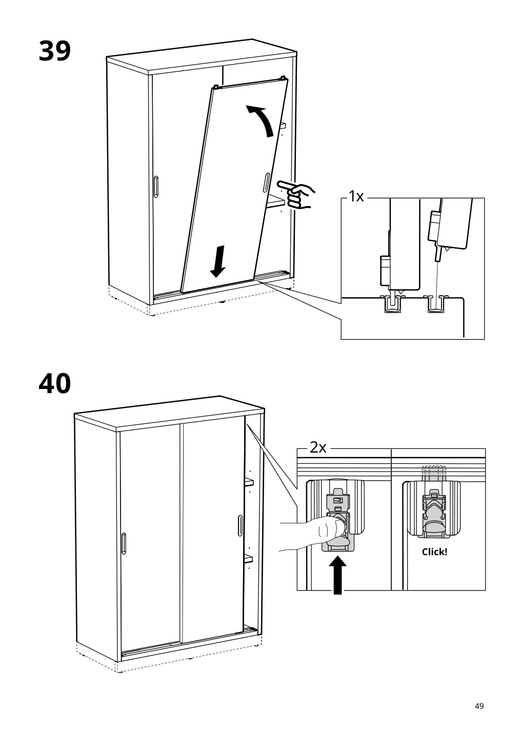 Assembly instructions for IKEA Tonstad cabinet with sliding doors off white | Page 49 - IKEA TONSTAD storage combination w sliding doors 395.717.63