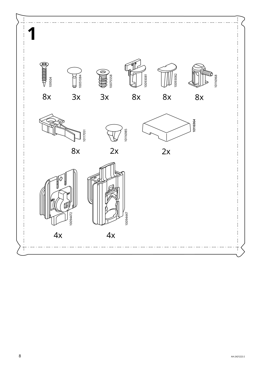 Assembly instructions for IKEA Tonstad cabinet with sliding doors off white | Page 8 - IKEA TONSTAD storage combination w sliding doors 395.717.63