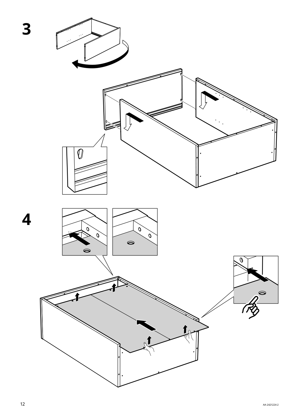 Assembly instructions for IKEA Tonstad cabinet with sliding glass doors off white | Page 12 - IKEA TONSTAD storage combination w sliding doors 395.717.58