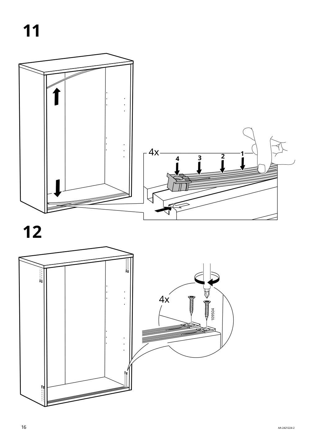 Assembly instructions for IKEA Tonstad cabinet with sliding glass doors off white | Page 16 - IKEA TONSTAD storage combination w sliding doors 395.717.58