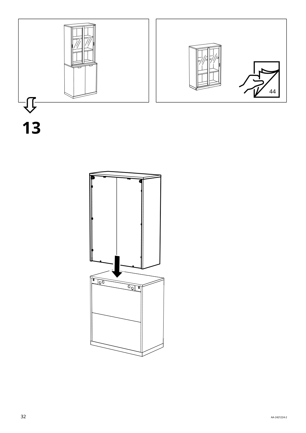 Assembly instructions for IKEA Tonstad cabinet with sliding glass doors off white | Page 32 - IKEA TONSTAD storage combination w sliding doors 395.717.58