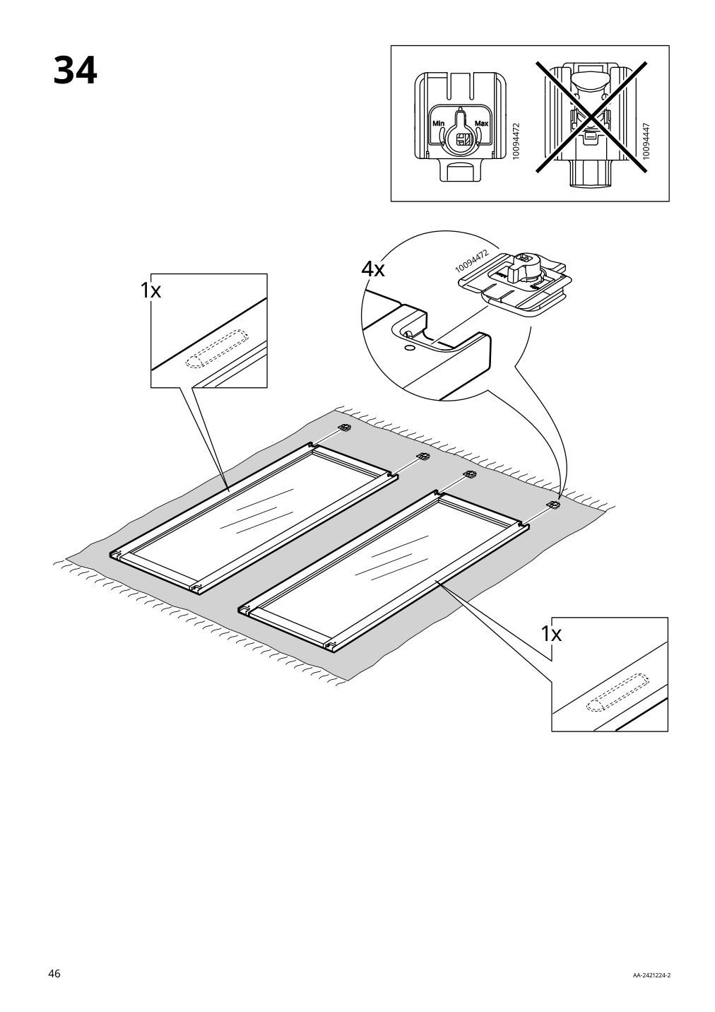 Assembly instructions for IKEA Tonstad cabinet with sliding glass doors off white | Page 46 - IKEA TONSTAD storage combination w sliding doors 395.717.58