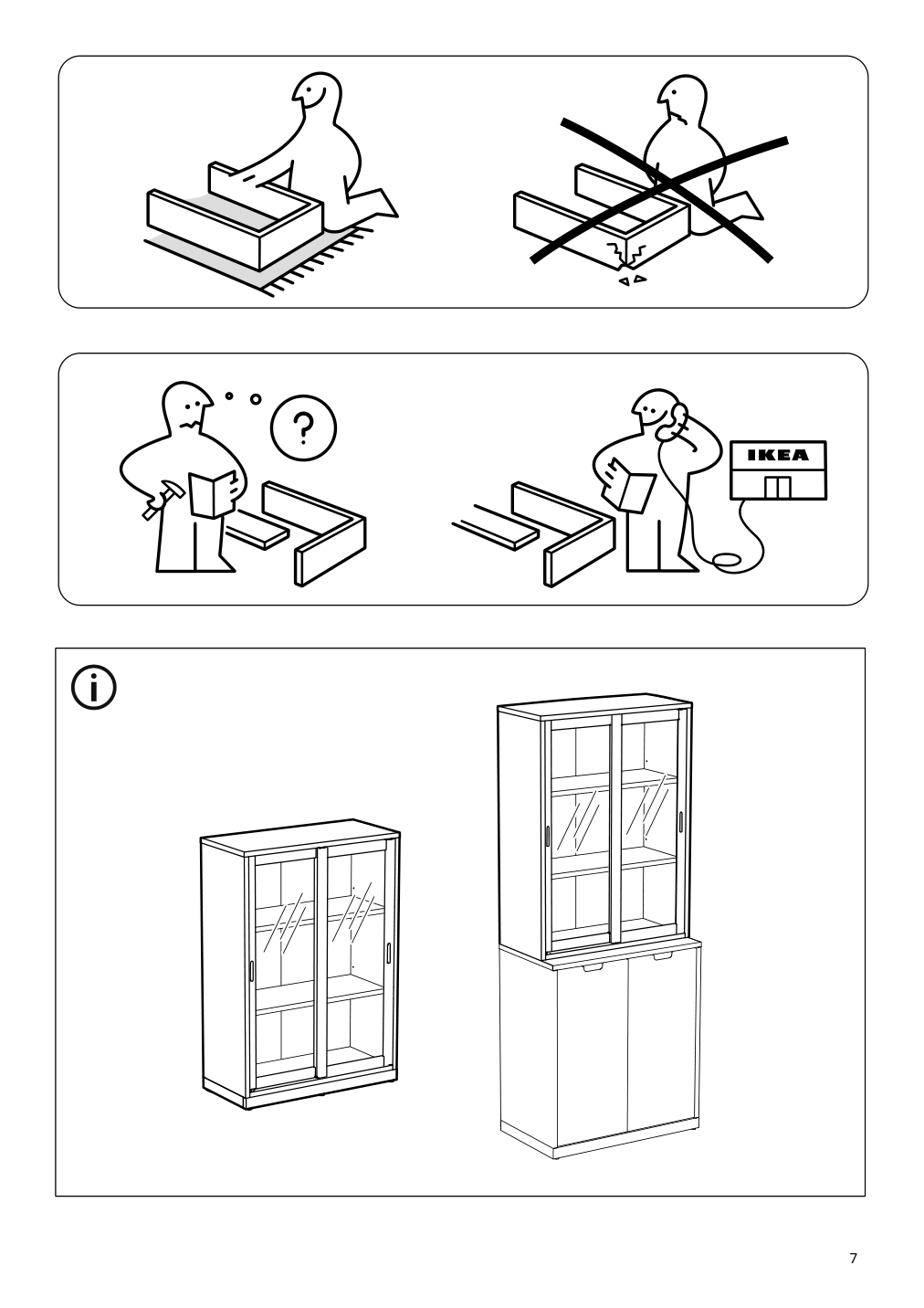 Assembly instructions for IKEA Tonstad cabinet with sliding glass doors off white | Page 7 - IKEA TONSTAD storage combination w sliding doors 395.717.58