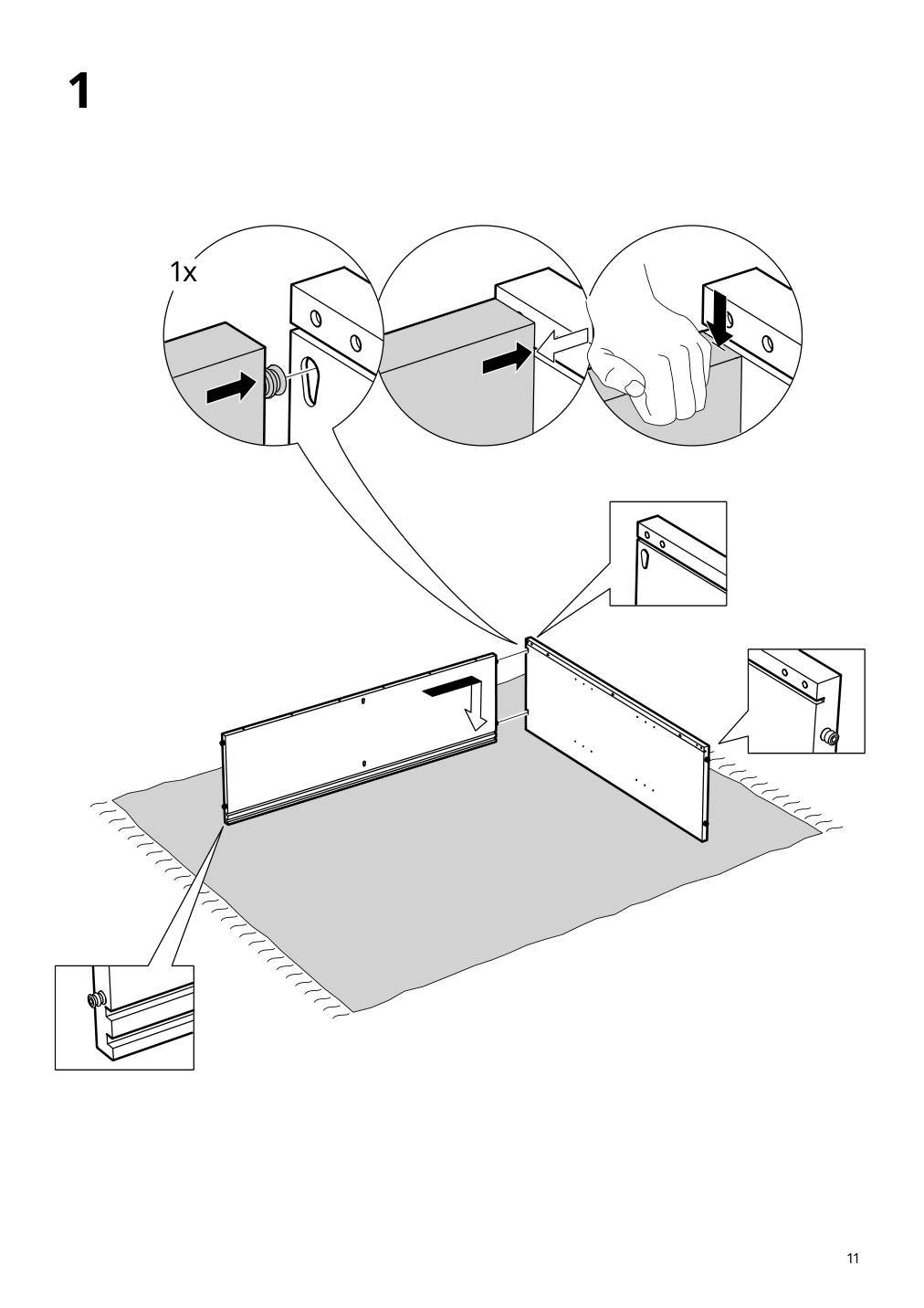 Assembly instructions for IKEA Tonstad cabinet with sliding glass doors off white | Page 11 - IKEA TONSTAD storage combination w sliding doors 895.717.70