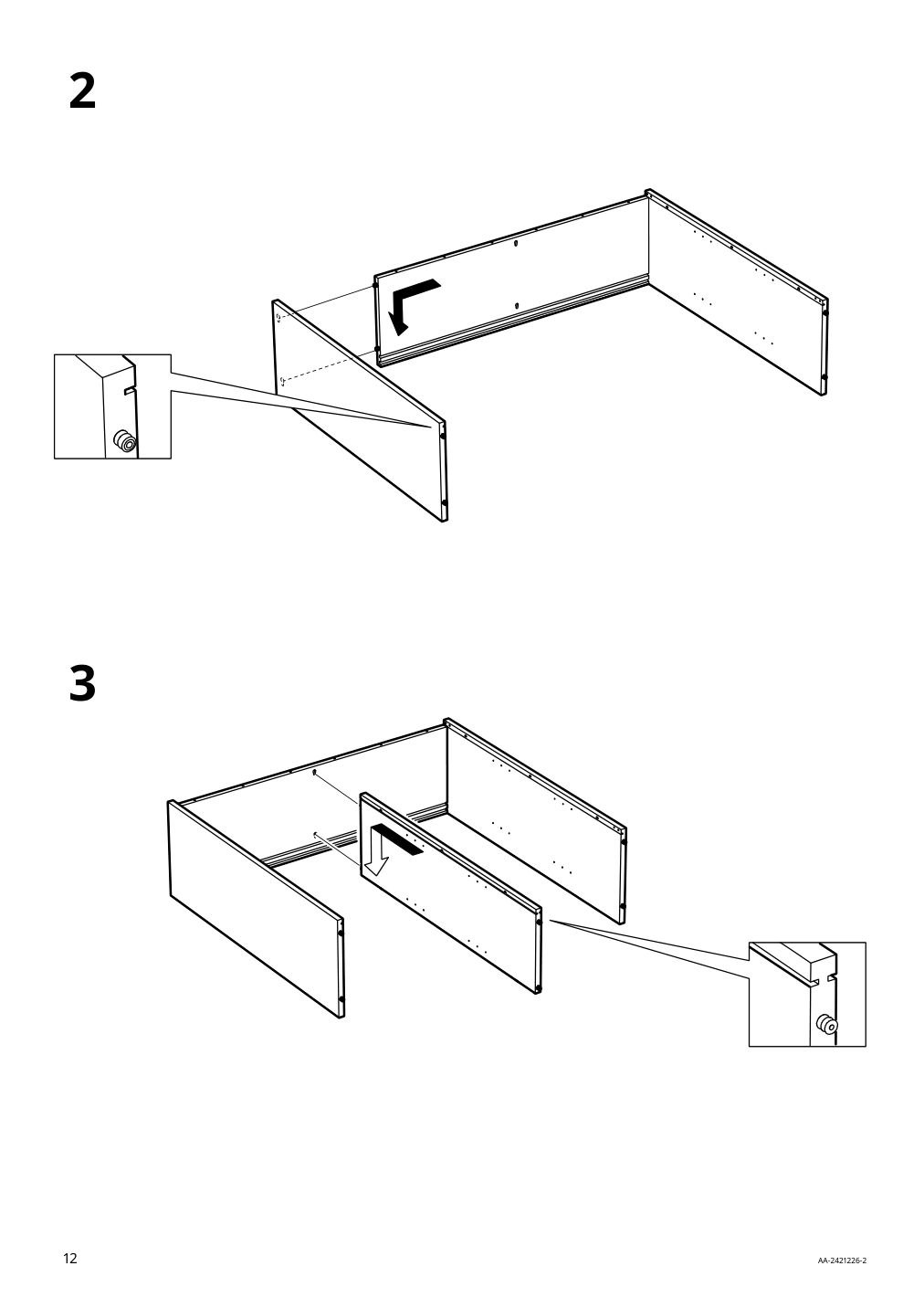 Assembly instructions for IKEA Tonstad cabinet with sliding glass doors off white | Page 12 - IKEA TONSTAD storage combination w sliding doors 895.717.70