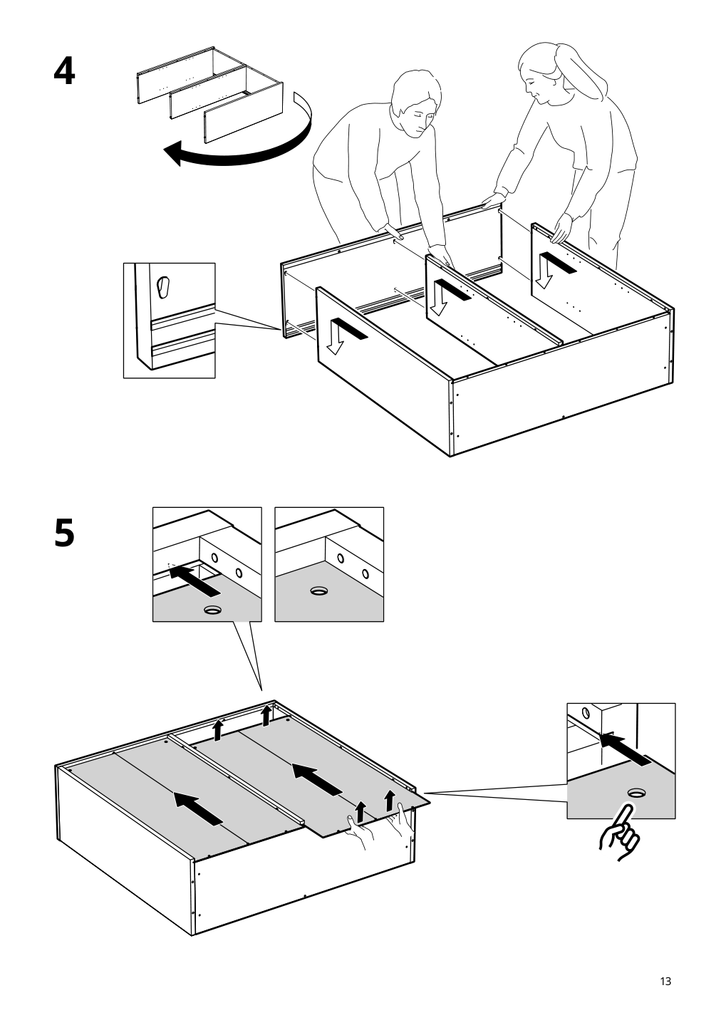 Assembly instructions for IKEA Tonstad cabinet with sliding glass doors off white | Page 13 - IKEA TONSTAD storage combination w sliding doors 895.717.70