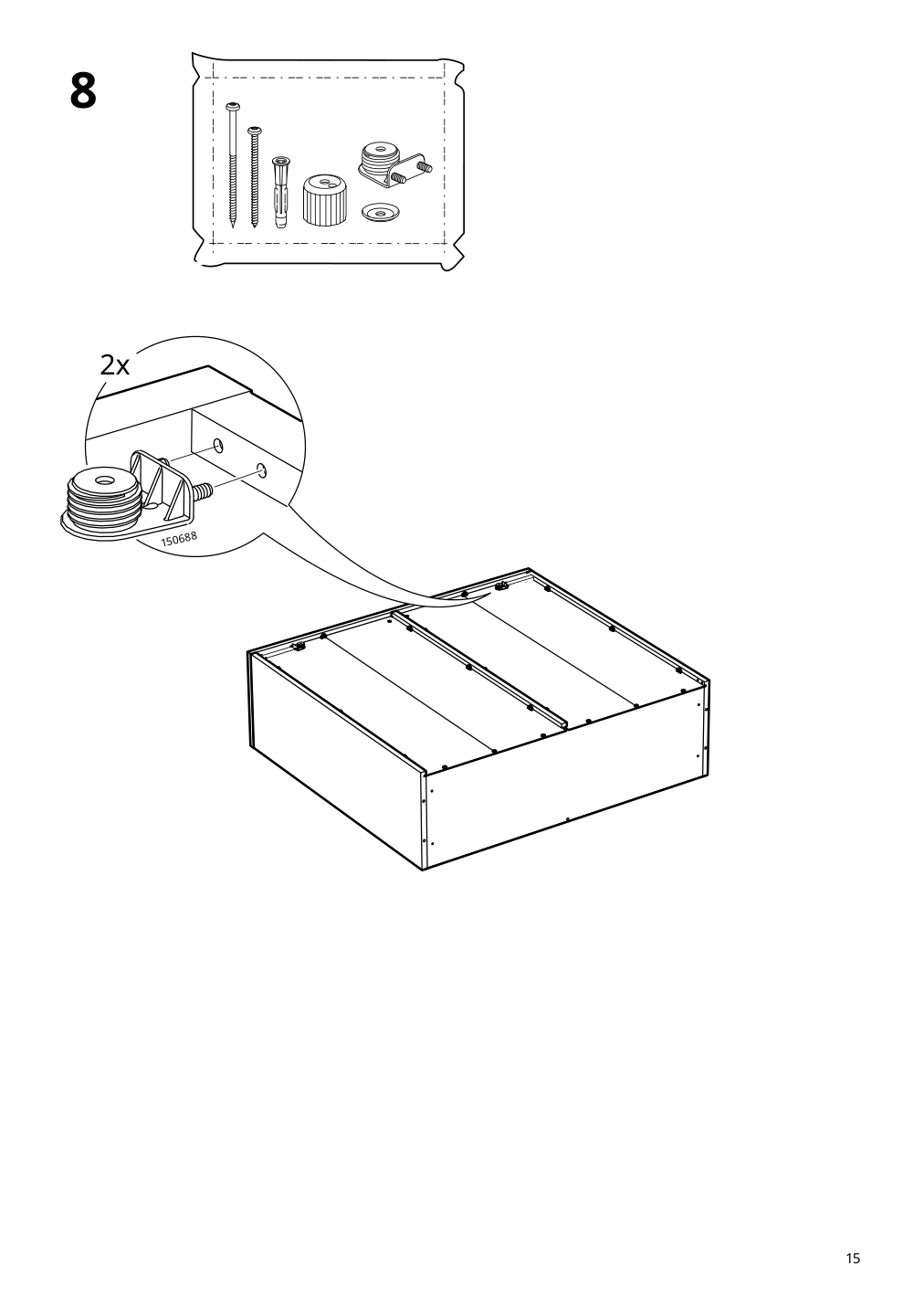 Assembly instructions for IKEA Tonstad cabinet with sliding glass doors off white | Page 15 - IKEA TONSTAD storage combination w sliding doors 895.717.70