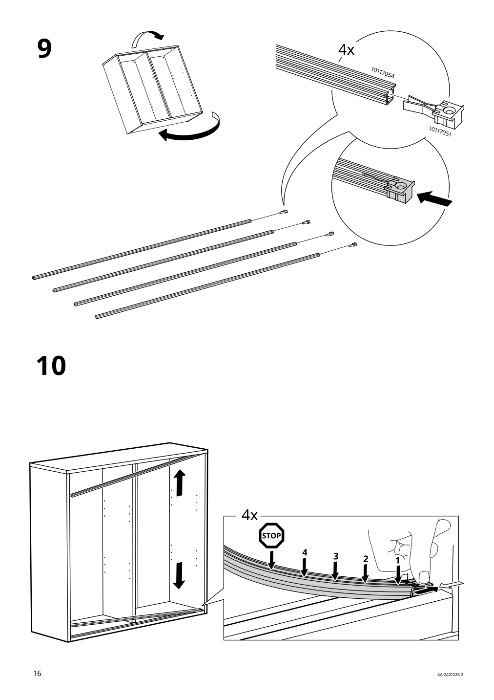 Assembly instructions for IKEA Tonstad cabinet with sliding glass doors off white | Page 16 - IKEA TONSTAD storage combination w sliding doors 895.717.70