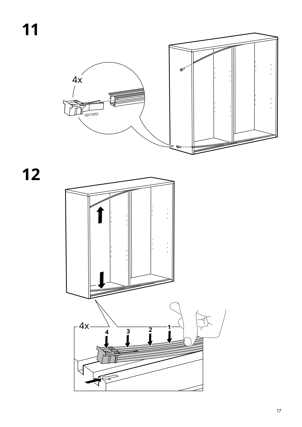 Assembly instructions for IKEA Tonstad cabinet with sliding glass doors off white | Page 17 - IKEA TONSTAD storage combination w sliding doors 895.717.70