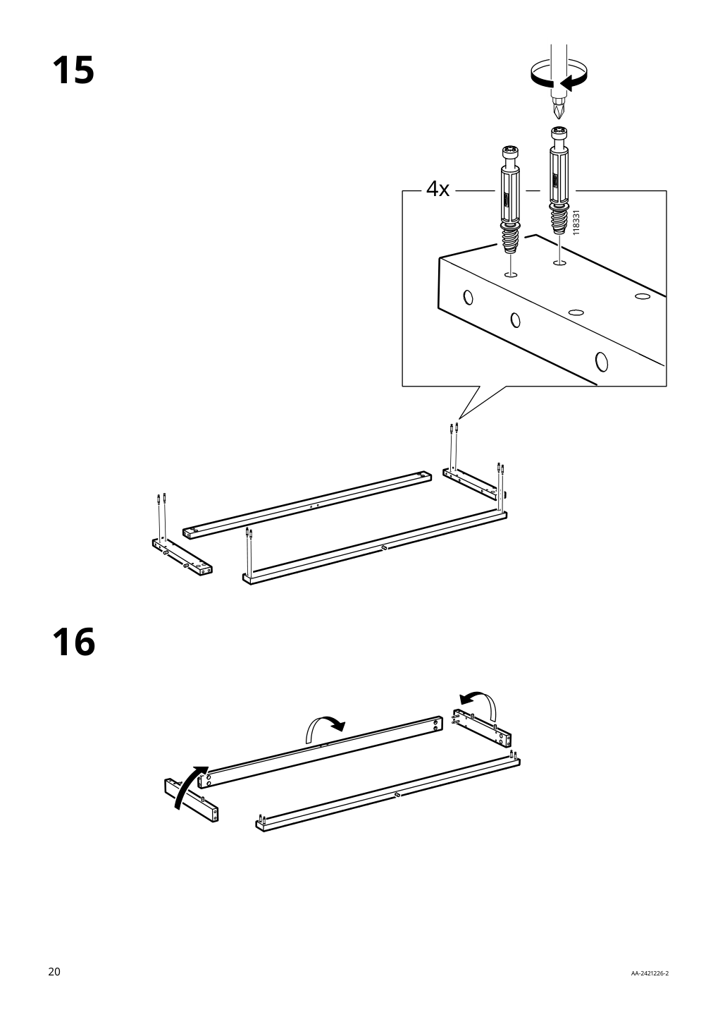 Assembly instructions for IKEA Tonstad cabinet with sliding glass doors off white | Page 20 - IKEA TONSTAD storage combination w sliding doors 895.717.70