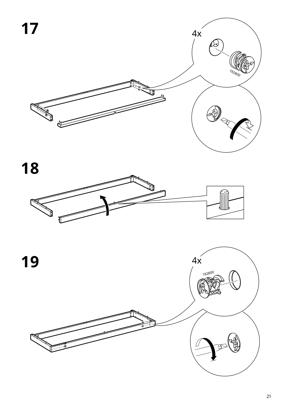 Assembly instructions for IKEA Tonstad cabinet with sliding glass doors off white | Page 21 - IKEA TONSTAD storage combination w sliding doors 895.717.70