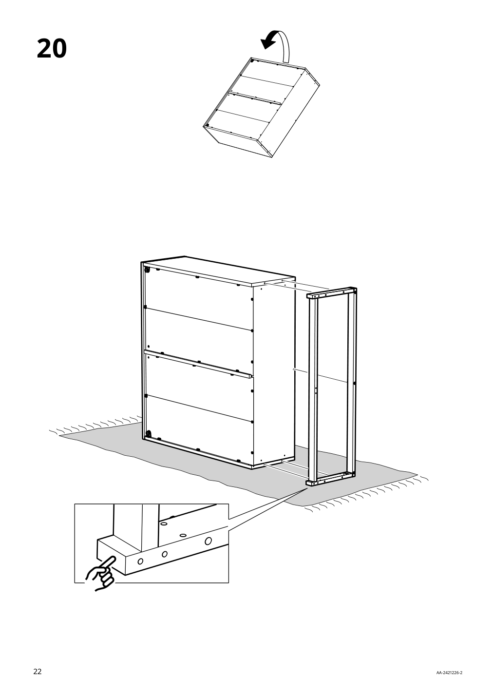 Assembly instructions for IKEA Tonstad cabinet with sliding glass doors off white | Page 22 - IKEA TONSTAD storage combination w sliding doors 895.717.70