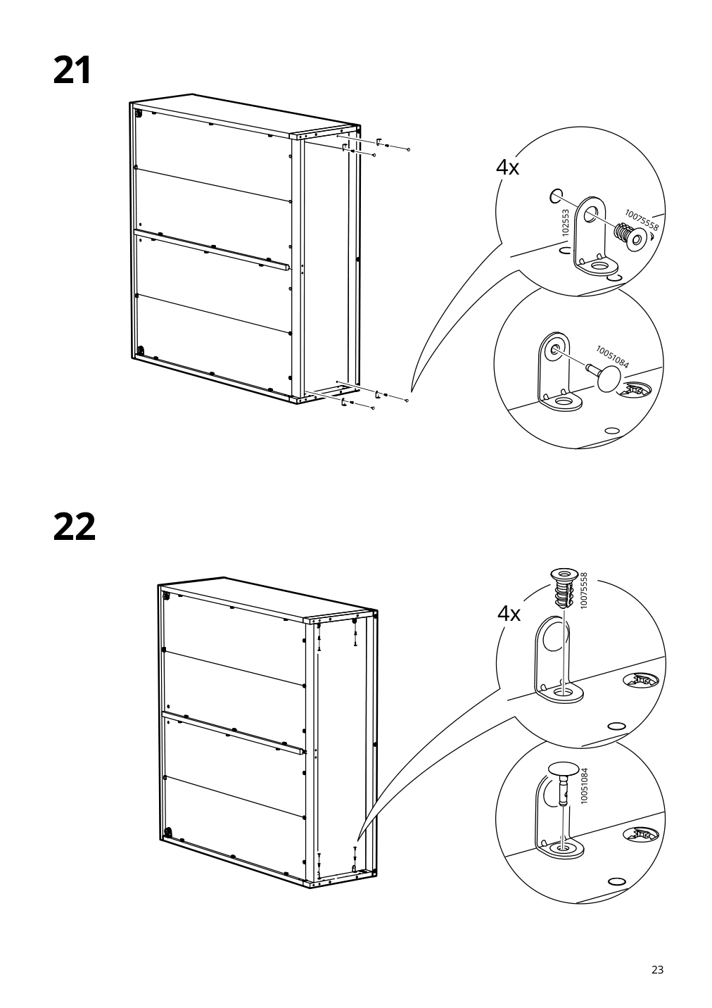 Assembly instructions for IKEA Tonstad cabinet with sliding glass doors off white | Page 23 - IKEA TONSTAD storage combination w sliding doors 895.717.70