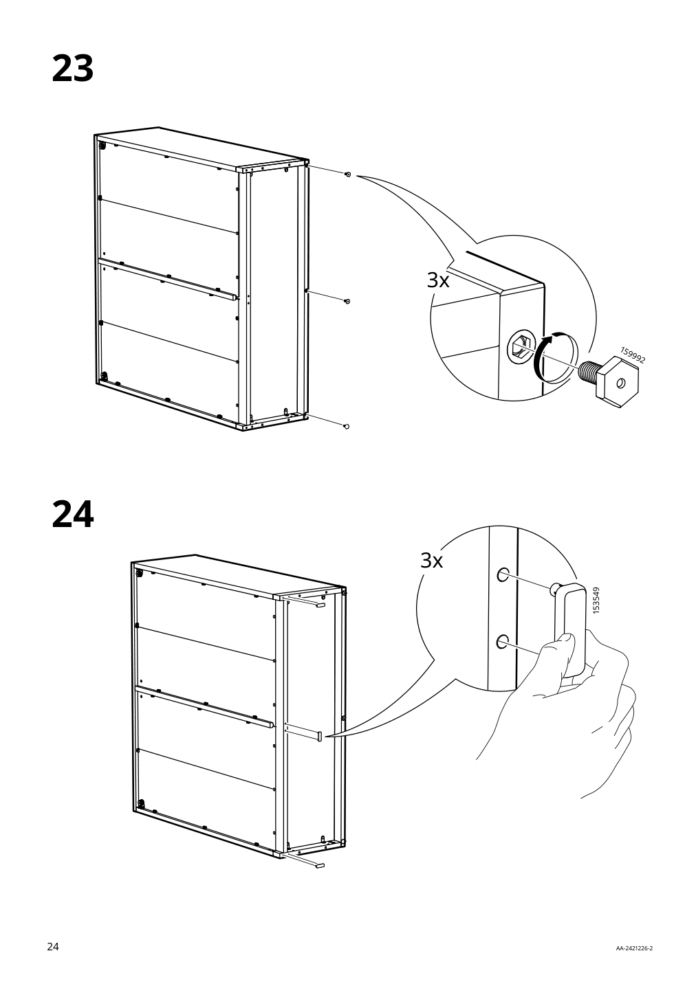 Assembly instructions for IKEA Tonstad cabinet with sliding glass doors off white | Page 24 - IKEA TONSTAD storage combination w sliding doors 895.717.70