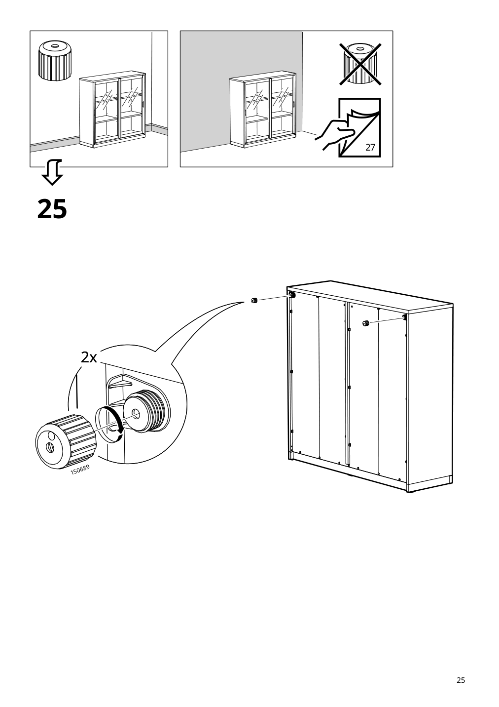 Assembly instructions for IKEA Tonstad cabinet with sliding glass doors off white | Page 25 - IKEA TONSTAD storage combination w sliding doors 895.717.70