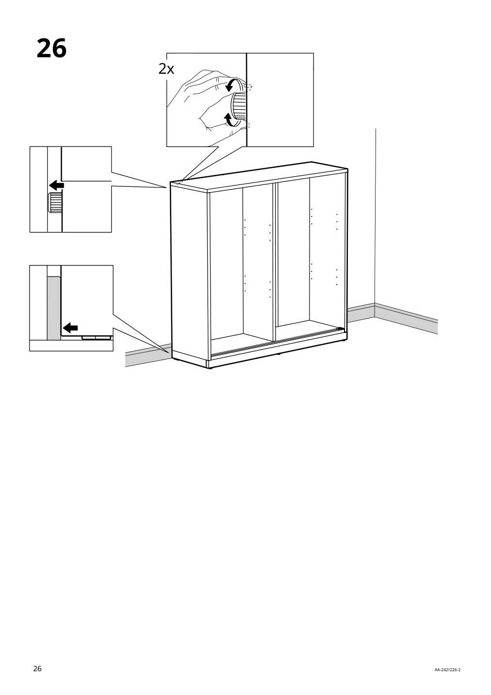 Assembly instructions for IKEA Tonstad cabinet with sliding glass doors off white | Page 26 - IKEA TONSTAD storage combination w sliding doors 895.717.70