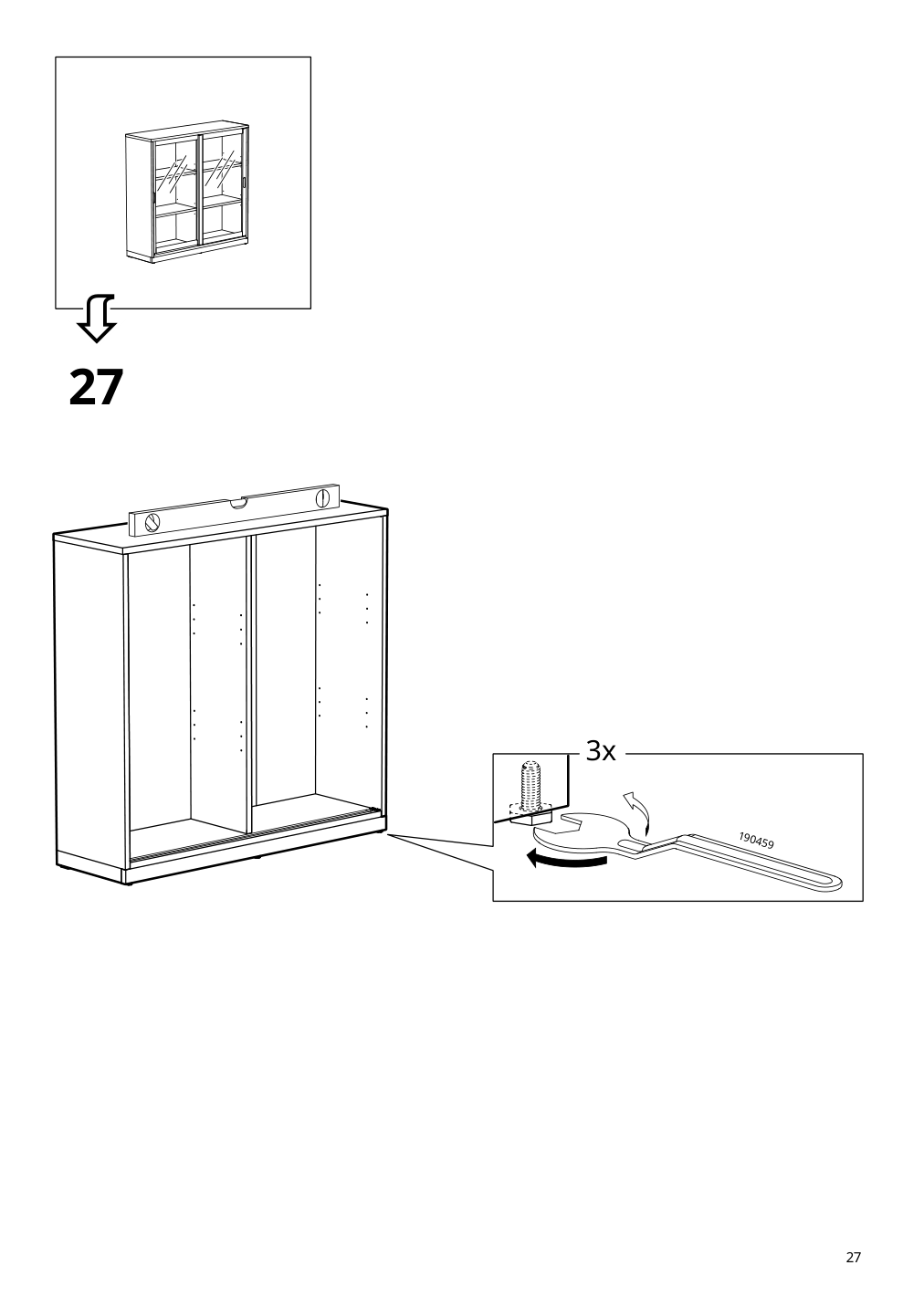 Assembly instructions for IKEA Tonstad cabinet with sliding glass doors off white | Page 27 - IKEA TONSTAD storage combination w sliding doors 895.717.70