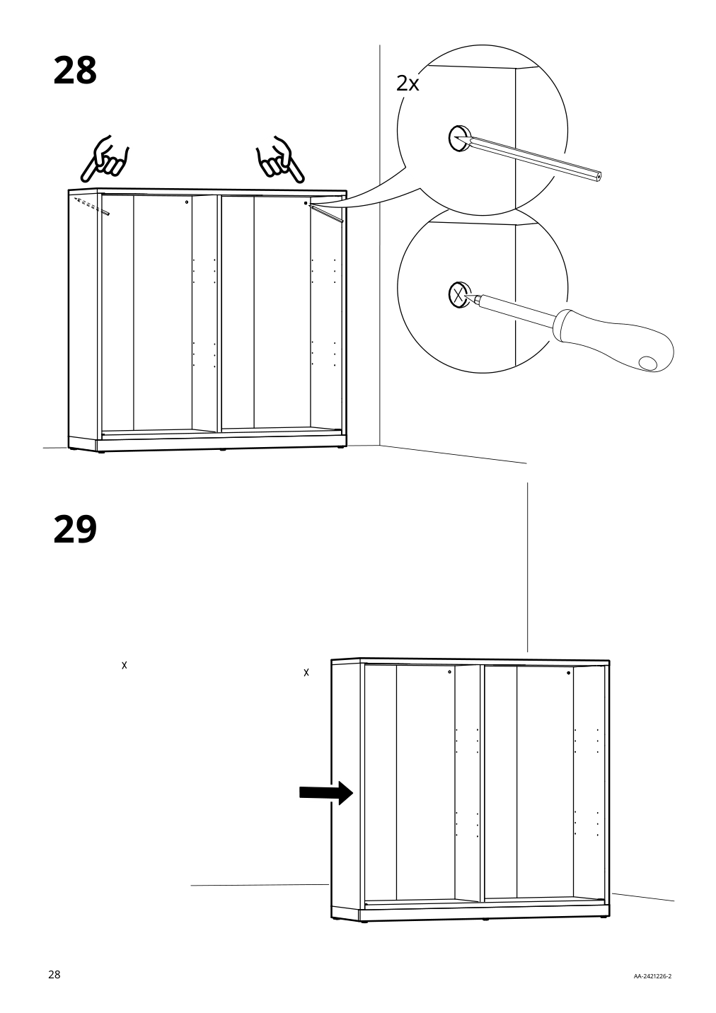 Assembly instructions for IKEA Tonstad cabinet with sliding glass doors off white | Page 28 - IKEA TONSTAD storage combination w sliding doors 895.717.70