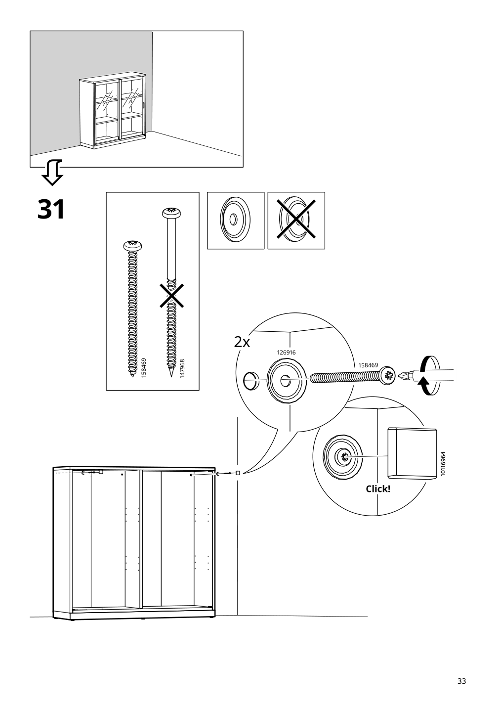 Assembly instructions for IKEA Tonstad cabinet with sliding glass doors off white | Page 33 - IKEA TONSTAD storage combination w sliding doors 895.717.70