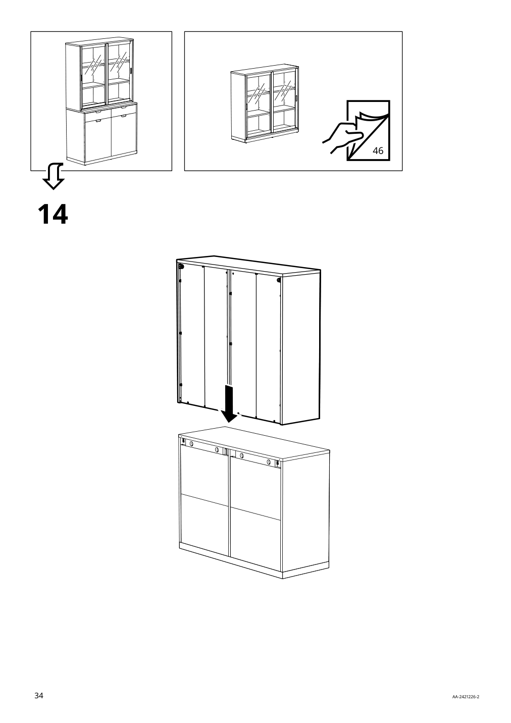 Assembly instructions for IKEA Tonstad cabinet with sliding glass doors off white | Page 34 - IKEA TONSTAD storage combination w sliding doors 895.717.70