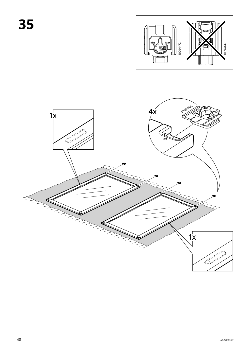 Assembly instructions for IKEA Tonstad cabinet with sliding glass doors off white | Page 48 - IKEA TONSTAD storage combination w sliding doors 895.717.70