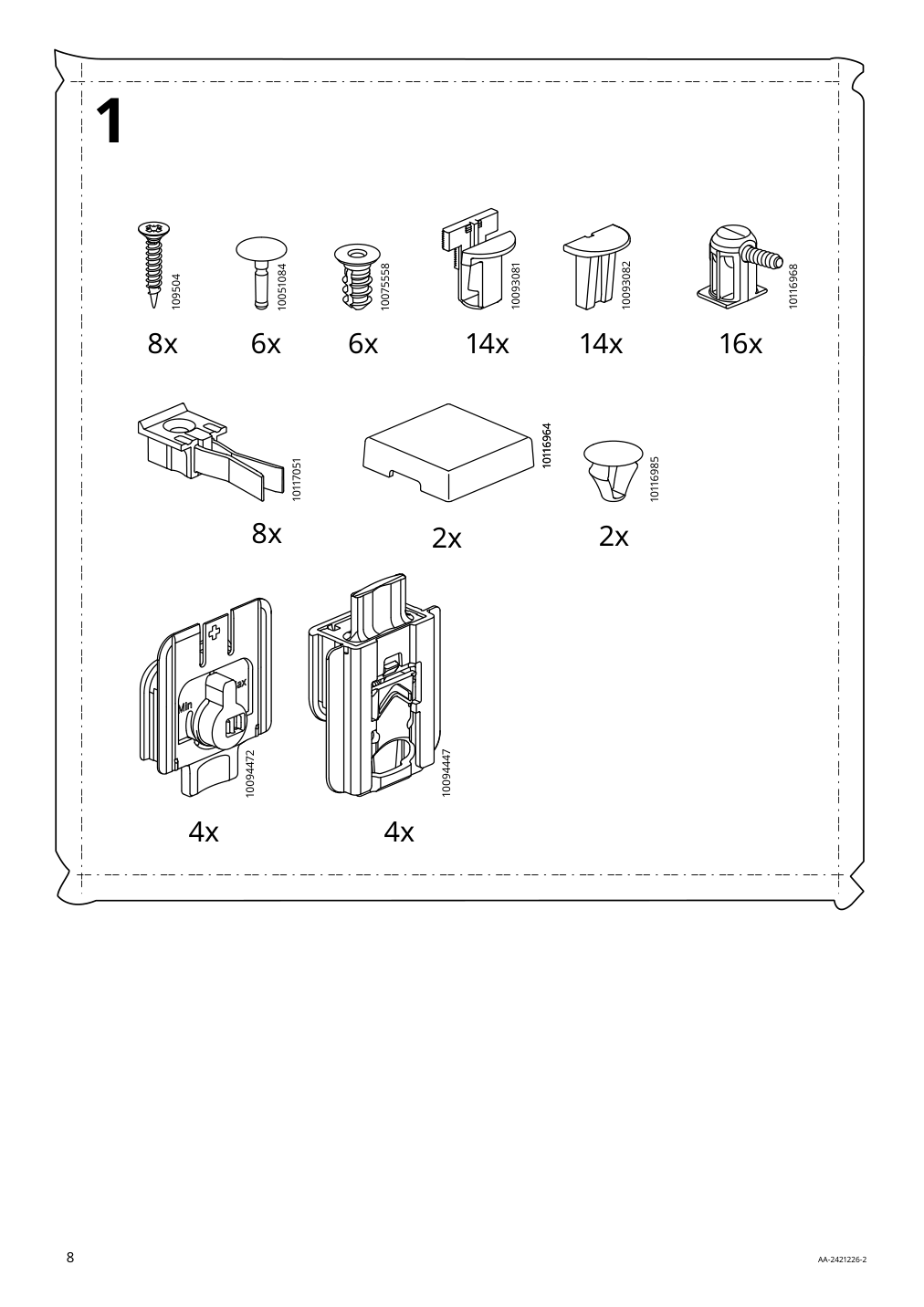 Assembly instructions for IKEA Tonstad cabinet with sliding glass doors off white | Page 8 - IKEA TONSTAD storage combination w sliding doors 895.717.70