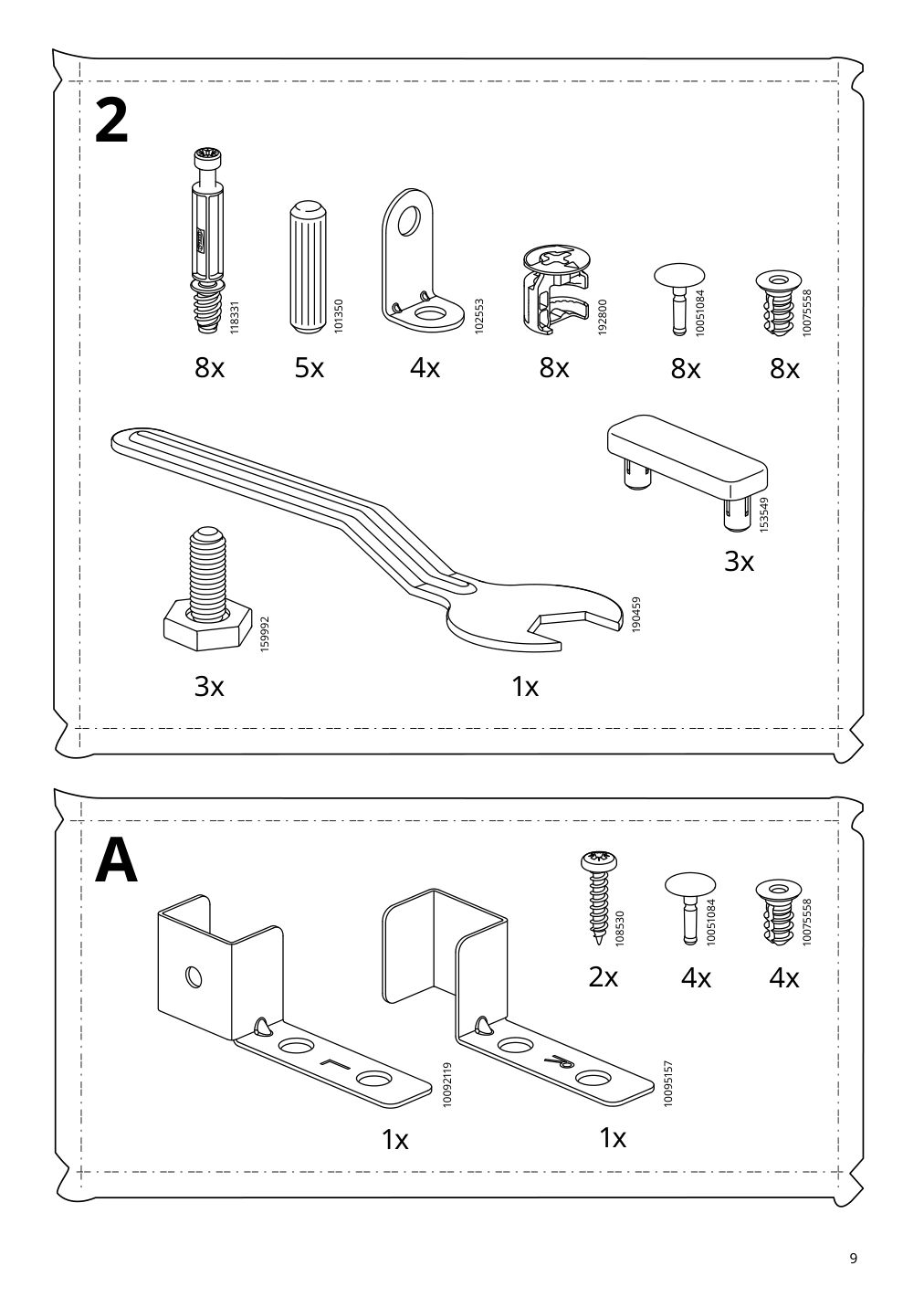 Assembly instructions for IKEA Tonstad cabinet with sliding glass doors off white | Page 9 - IKEA TONSTAD storage combination w sliding doors 895.717.70