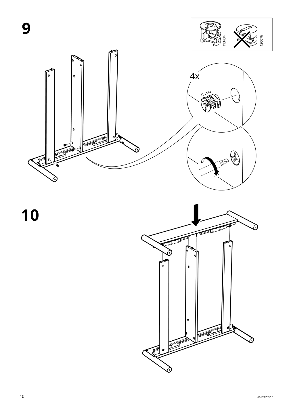 Assembly instructions for IKEA Tonstad coffee table brown stained oak veneer | Page 10 - IKEA TONSTAD coffee table 704.893.08