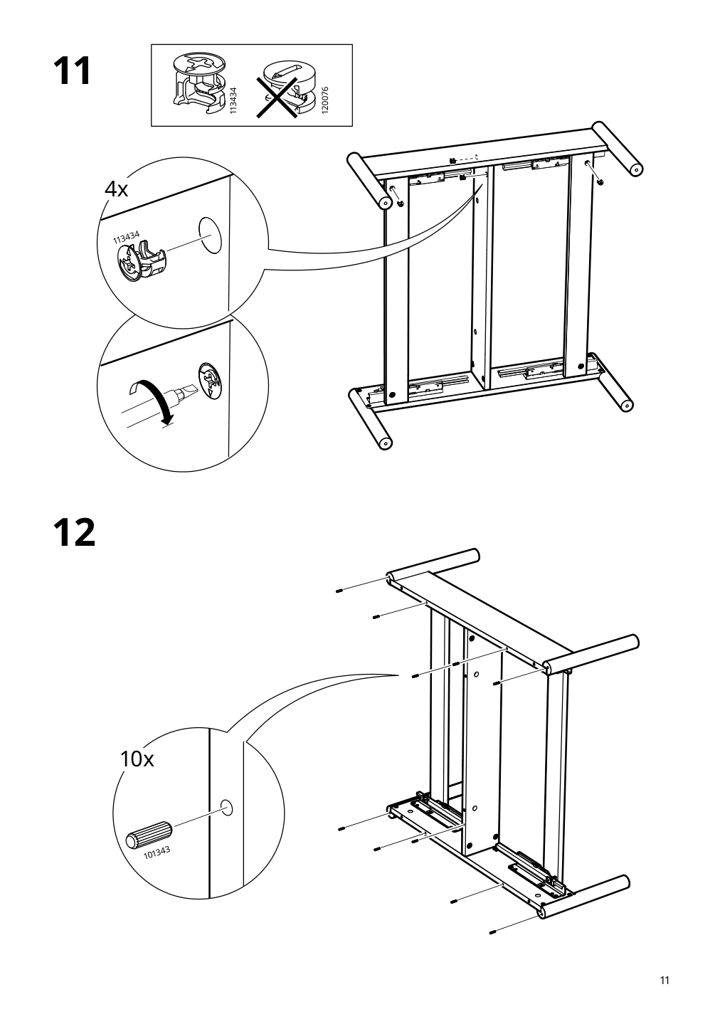 Assembly instructions for IKEA Tonstad coffee table brown stained oak veneer | Page 11 - IKEA TONSTAD coffee table 704.893.08