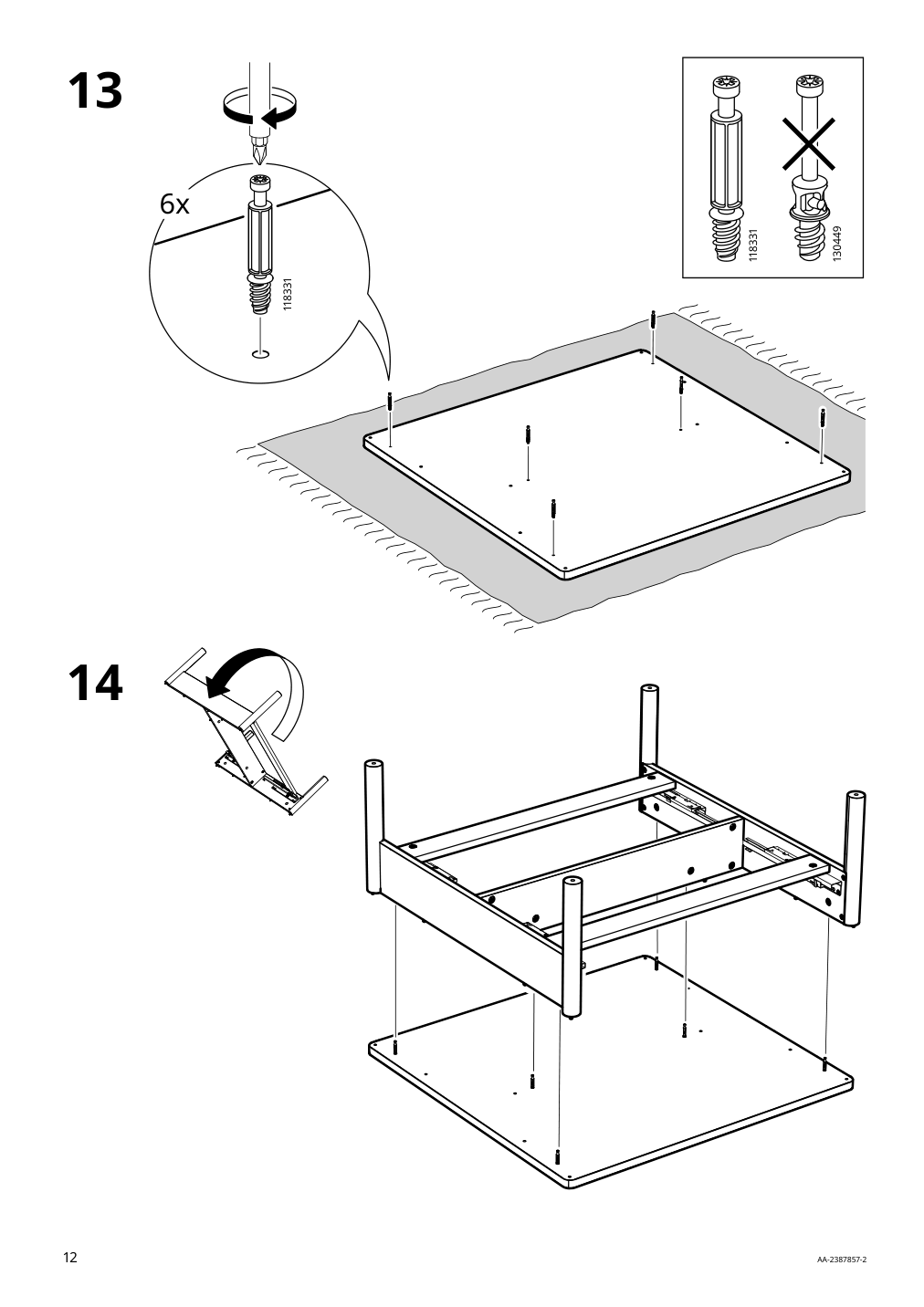 Assembly instructions for IKEA Tonstad coffee table brown stained oak veneer | Page 12 - IKEA TONSTAD coffee table 704.893.08
