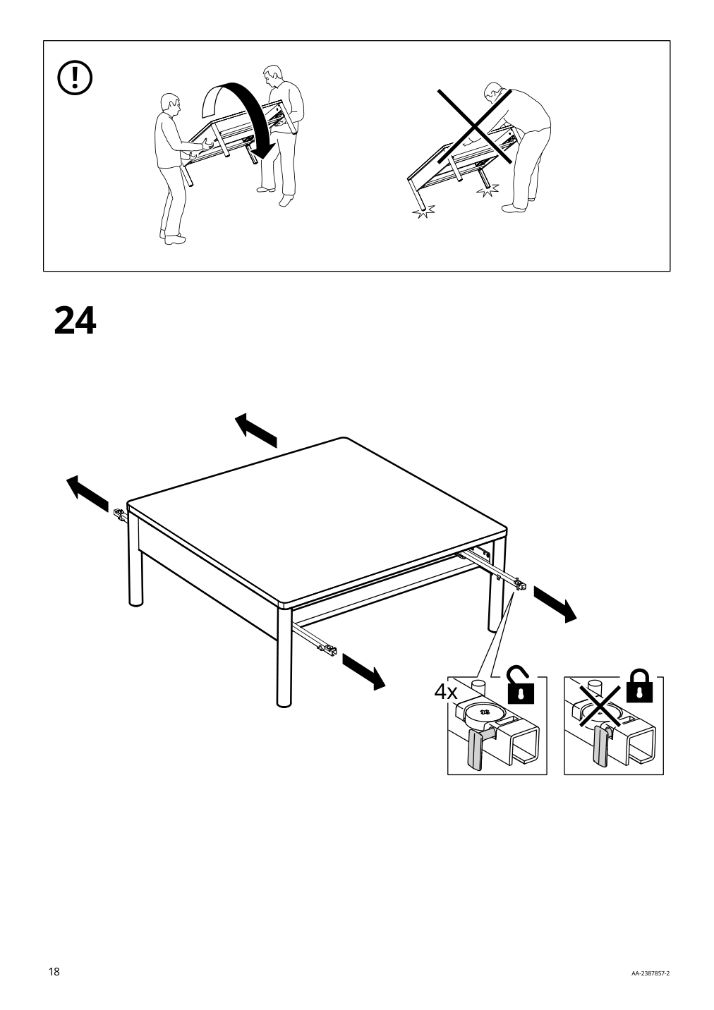 Assembly instructions for IKEA Tonstad coffee table brown stained oak veneer | Page 18 - IKEA TONSTAD coffee table 704.893.08