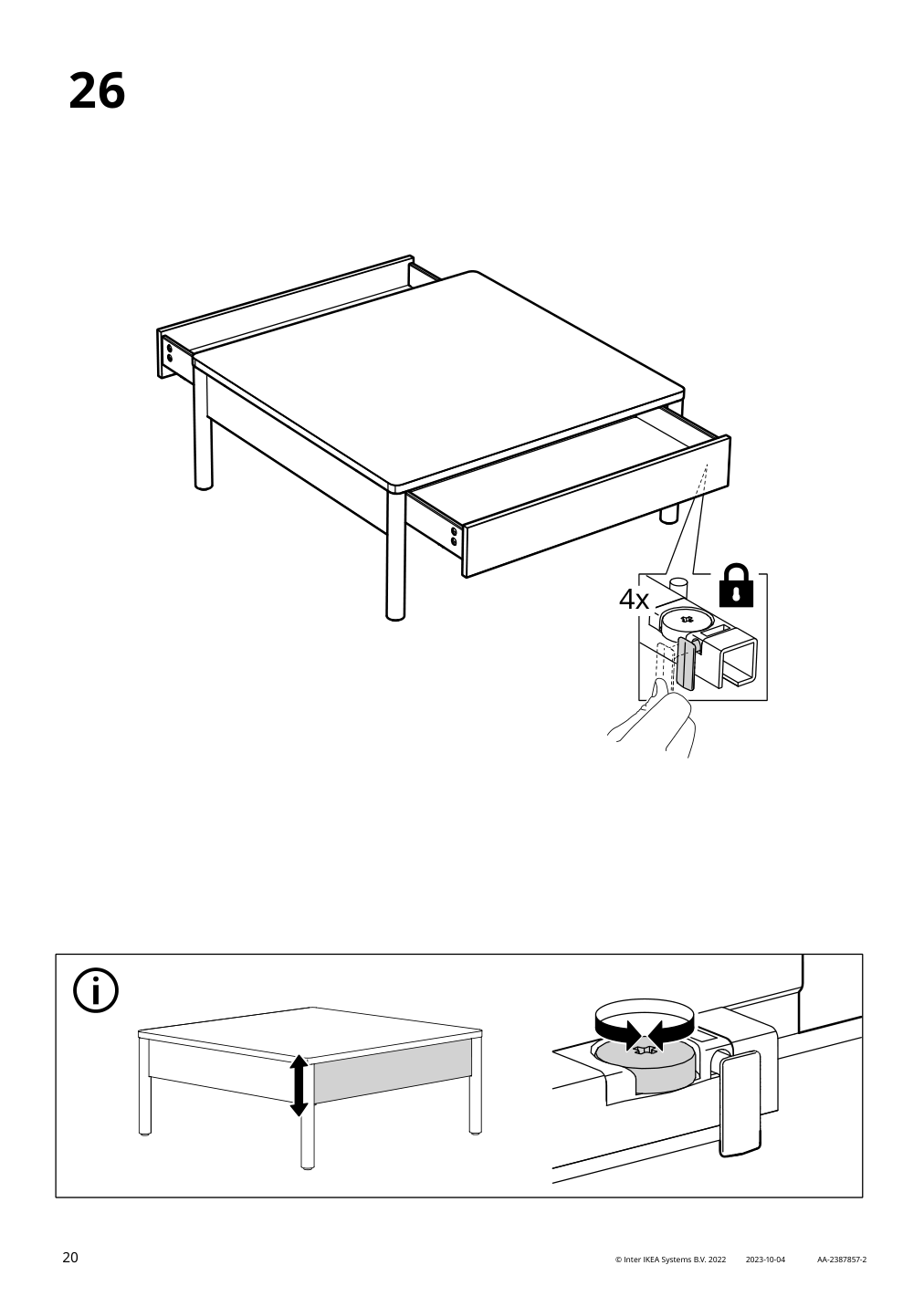 Assembly instructions for IKEA Tonstad coffee table brown stained oak veneer | Page 20 - IKEA TONSTAD coffee table 704.893.08